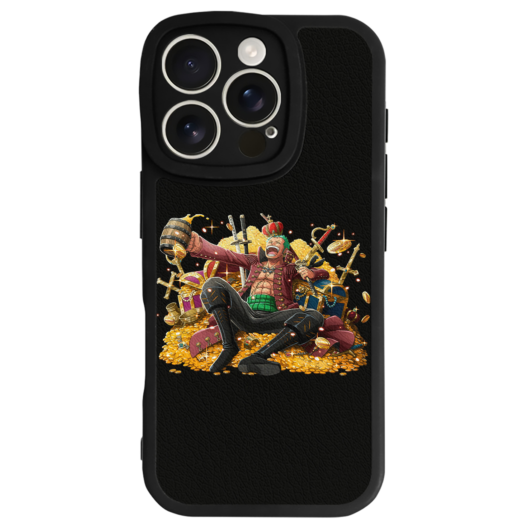 （画像用） ワンピース ロロノア・ゾロ ONE PIECE Roronoa Zoro 【iPhone 16シリーズ対応】シリコンスマホケース（レザー調） 材質：シリコン